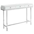 Daphnes Dinnette 48 in. Glossy White & Chrome Metal Accent Table DA3067076